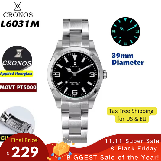 🔥11.11&Black Friday🔥Cronos 39mm Explore PT5000 Dive Watch L6031