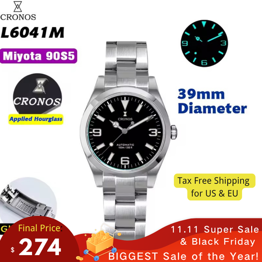 🔥11.11&Black Friday🔥Cronos 39mm EX Miyota 90S5/9015/ PT5000 Dive Watch L6041