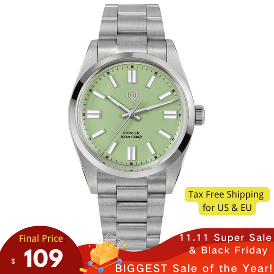 🔥11.11&Black Friday🔥Watchdives WD1016B 37mm Pioneer VH31 Men Watch