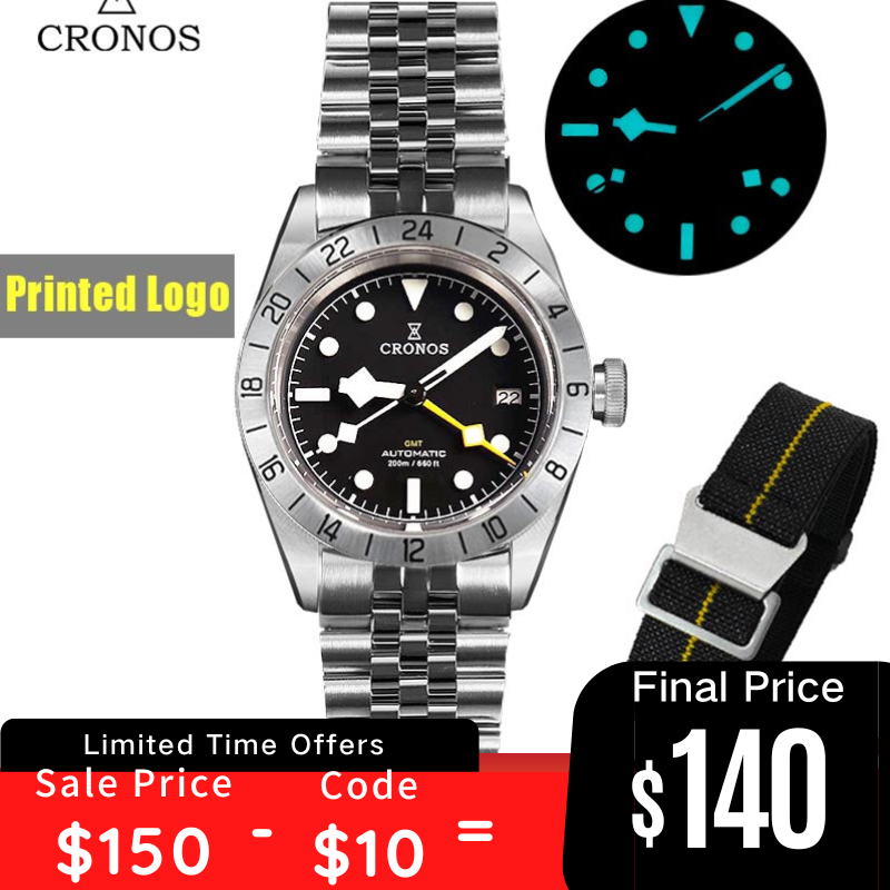 Cronos GMT BB Pro 39mm NH34 Automatic Men Watch L6022