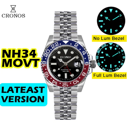 Cronos NH34 GMT Automatic Men Watch L6020M