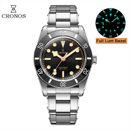 ★Xmas Sale★Cronos 37mm BB54 Vintage Diver Automatic Watches L6024 V3