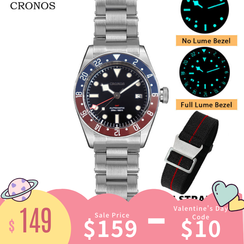 Cronos NH34 GMT Automatic Men Watch L6021