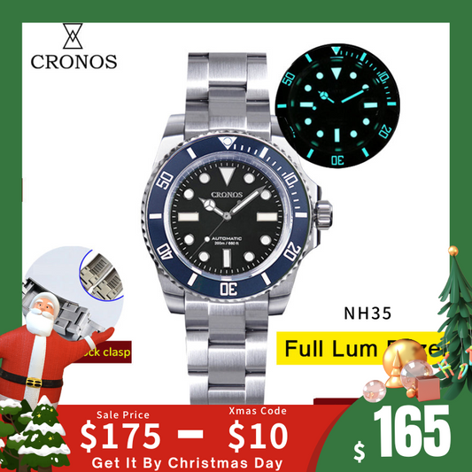 ★Xmas Sale★Cronos No Date NH35 Sub Diver Watch L6015