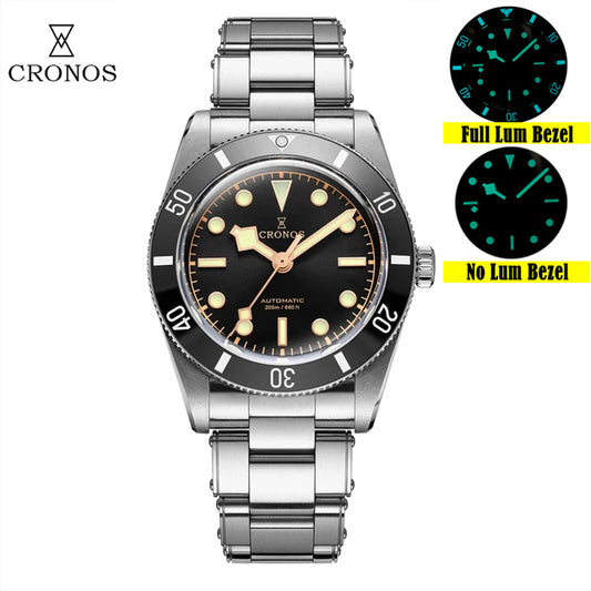 Cronos 37mm BB54 Vintage Diver Automatic Watches L6024 V3