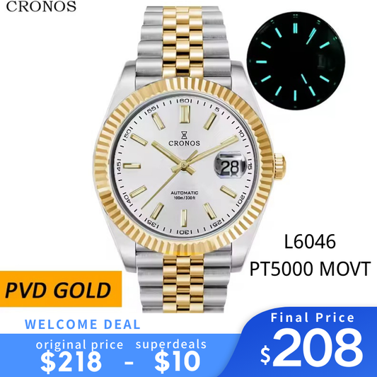 Cronos 40mm DJ Homage Sub Diver Watches L6046M