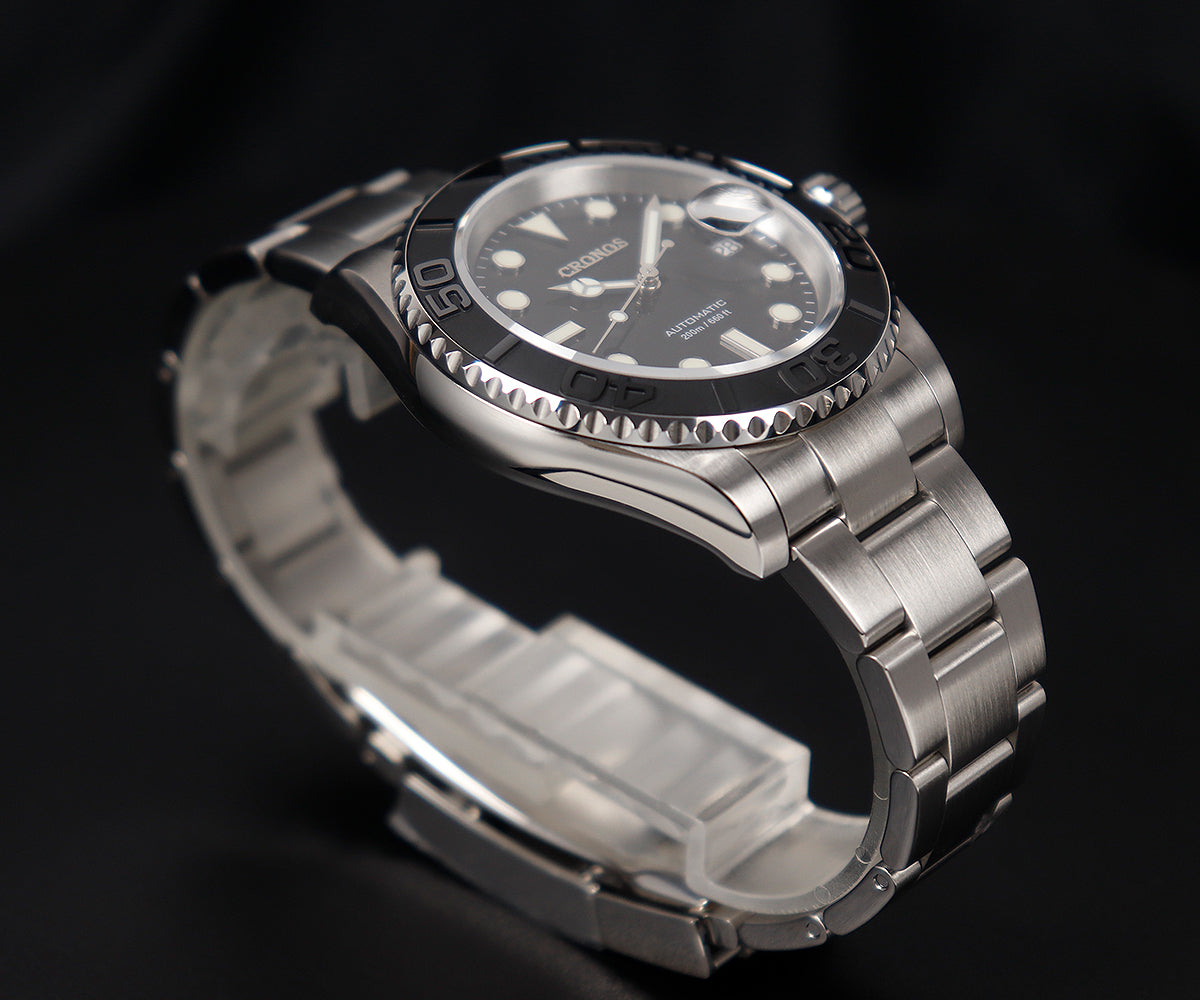 Cronos 2.5x Water Ghost Sub Dive Watch L6018 Fully Brushed Bracelet