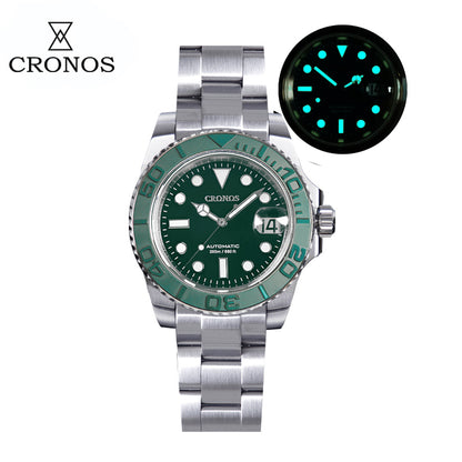 Cronos 2.5x Water Ghost Sub Dive Watch L6018 Fully Brushed Bracelet