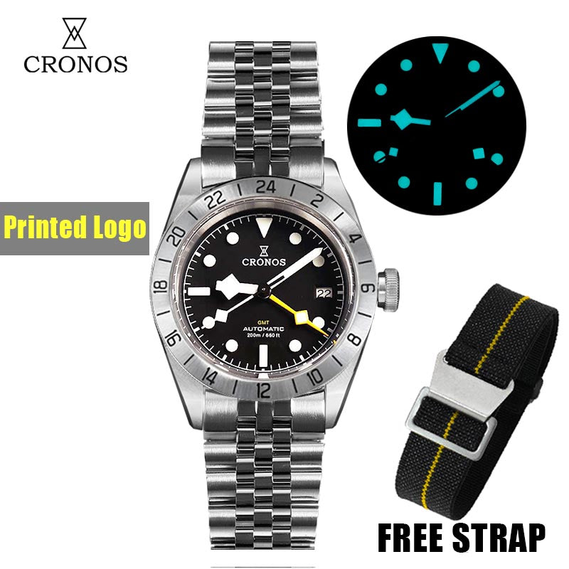 Cronos GMT BB Pro 39mm — 克诺时-L6022-真钉LOGO钢圈-三株钢带