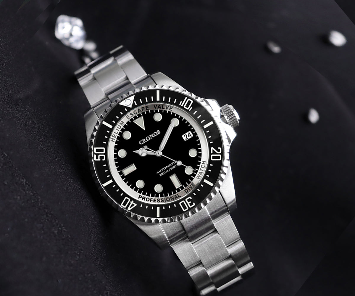 Cronos 44mm Sub Diver Watch L6009 - Calendar