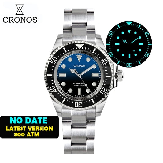 Cronos 44mm Sub Diver Watch L6009 - No Calendar