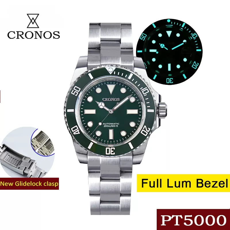 Cronos No Date PT5000 Sub Diver Watch L6005
