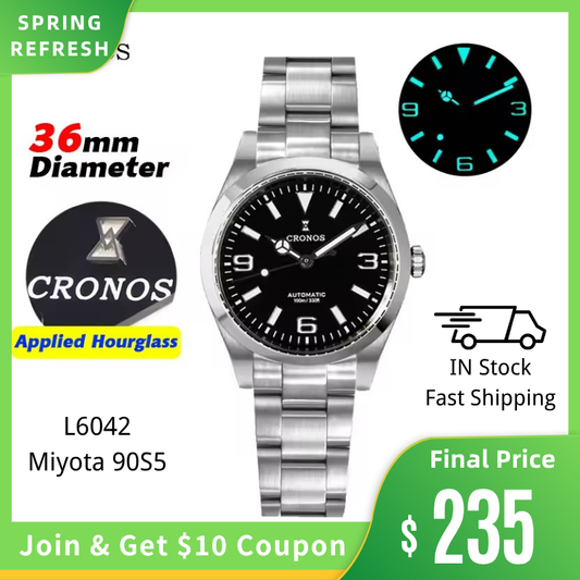 Cronos 36mm Explore Miyota 90S5 Automatic Watch L6042