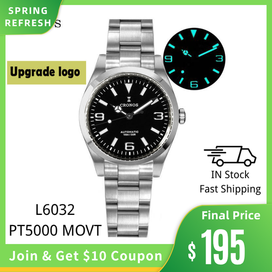 Cronos 36mm Explore PT5000 Automatic Watch L6032
