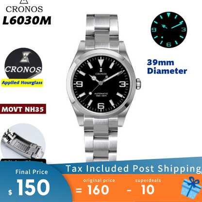 Cronos 39mm NH35 Explore Dive Watch L6030