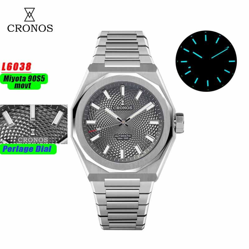 Cronos 39mm Miyota 9015/9s05  Men Watch L6038