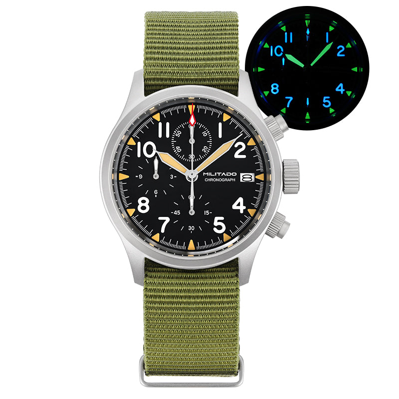 Militado Retro VK67 Quartz Chronograph Watch 3 Dial Cronos