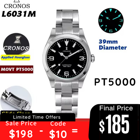 Cronos 39mm Explore PT5000 Dive Watch L6031
