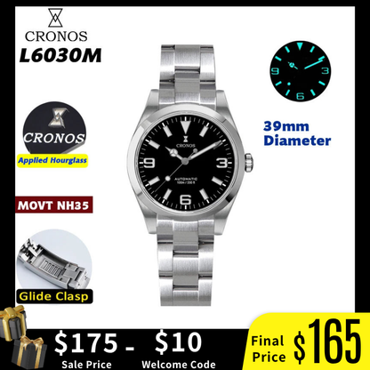 Cronos 39mm NH35 Explore Dive Watch L6030