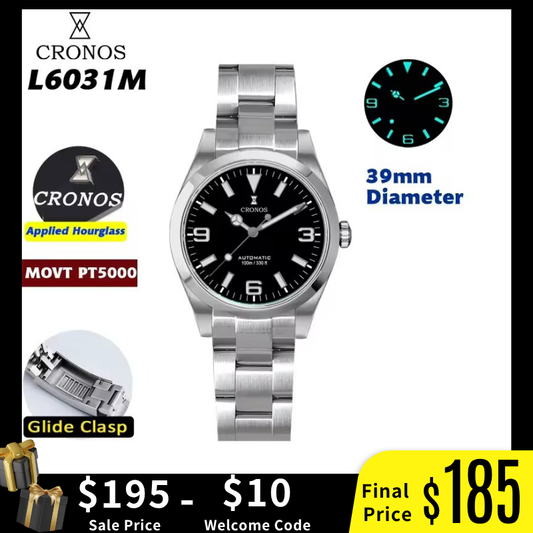 Cronos 39mm Explore PT5000 Dive Watch L6031