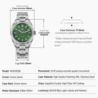 Watchdives WD0003 Original Design Aventurine Men Watch