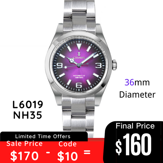 Cronos 36mm Explore NH35 Automatic Watch L6019
