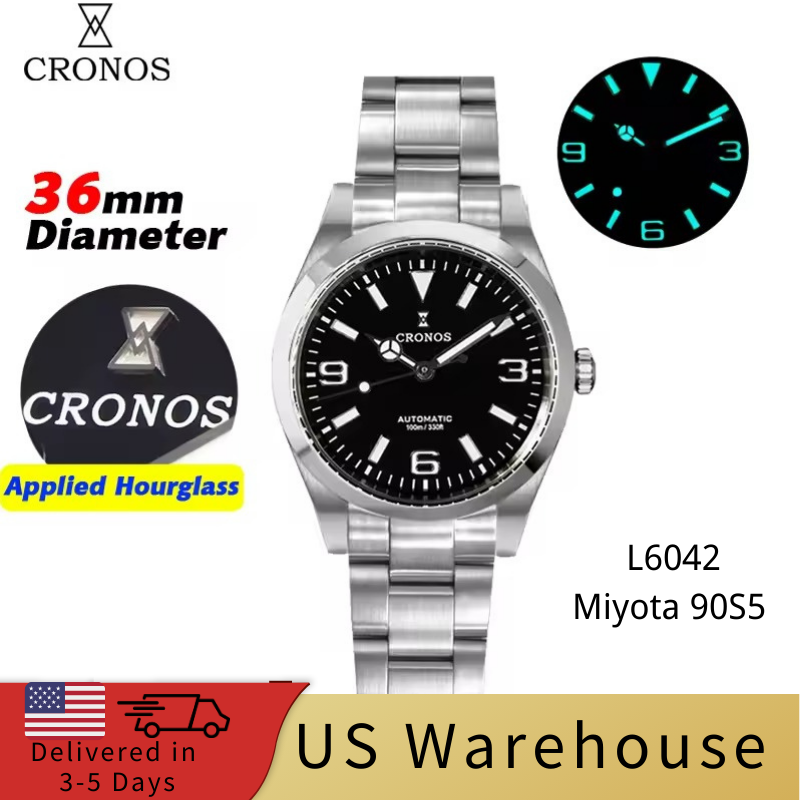 ★★US Warehouse★★Cronos 36mm Explore Miyota 90S5 Automatic Watch L6042