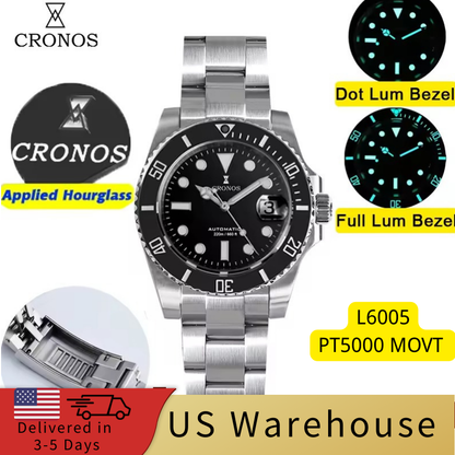 ★★US Warehouse★★Cronos PT5000 Sub Diver Watch L6005