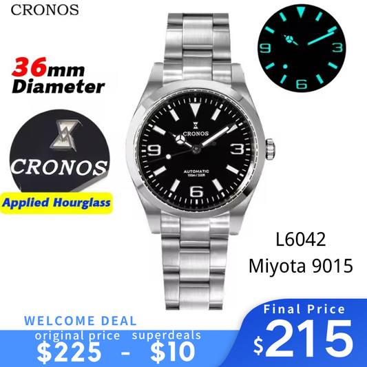 Cronos 36mm Explore Miyota 90S5 Automatic Watch L6042