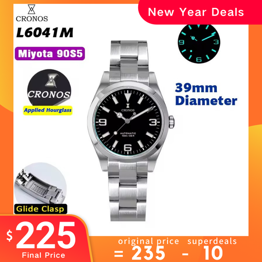 Cronos 39mm EX Miyota 90S5 / PT5000 Dive Watch L6041