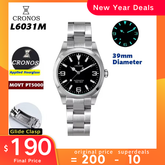 Cronos 39mm Explore PT5000 Dive Watch L6031