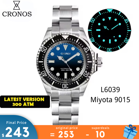 CRONOS ダイバーズウォッチ Amazon.com: Cronos Upgraded V 2 Sub-Diver Luxury Men's
