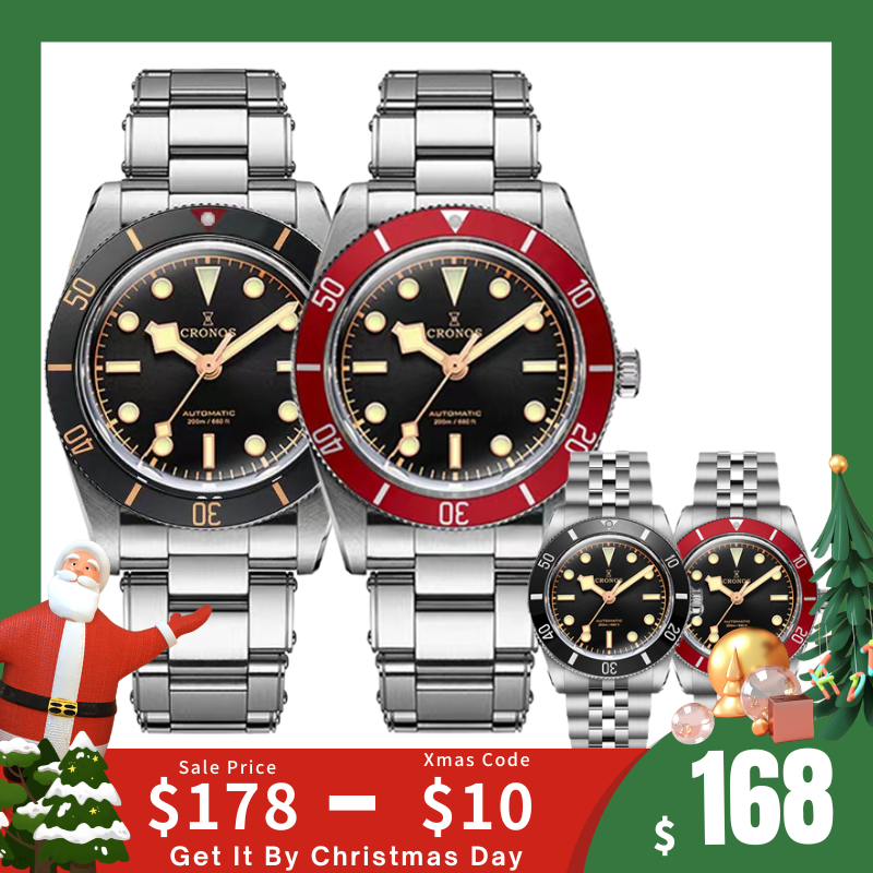 ★Xmas Sale★Cronos 37mm BB54 Vintage Diver Automatic Watches L6024 V3