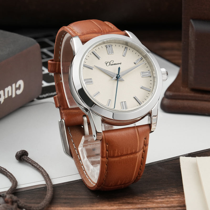 Chameri 37mm VH31 Sweep Second Quartz Watch GS03