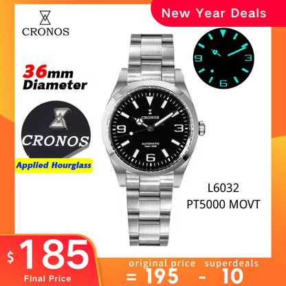 Cronos 36mm Explore PT5000 Automatic Watch L6032