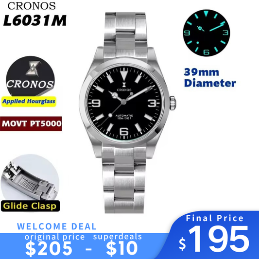 Cronos 39mm Explore PT5000 Dive Watch L6031