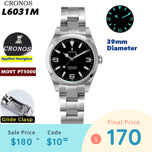 Cronos 39mm Explore PT5000 Dive Watch L6031