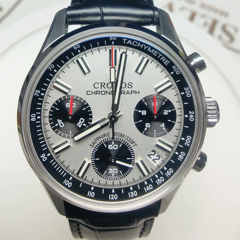 ★Xmas Sale★Cronos 38.5mm Chronograph Quartz Men Watch L6035