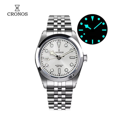 ★Black Friday★Cronos 36mm Snowflake Automatic Men Watch L6036