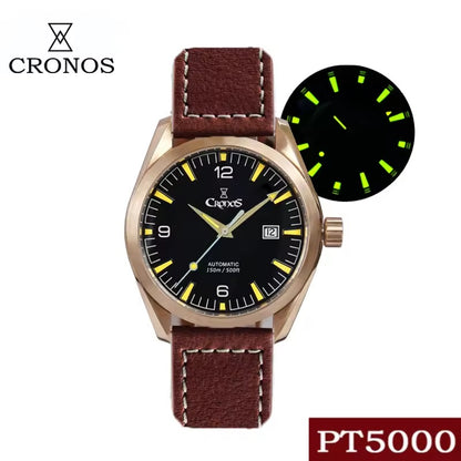Cronos Men Bronze CuSn8 Automatic PT5000 Watch L6003