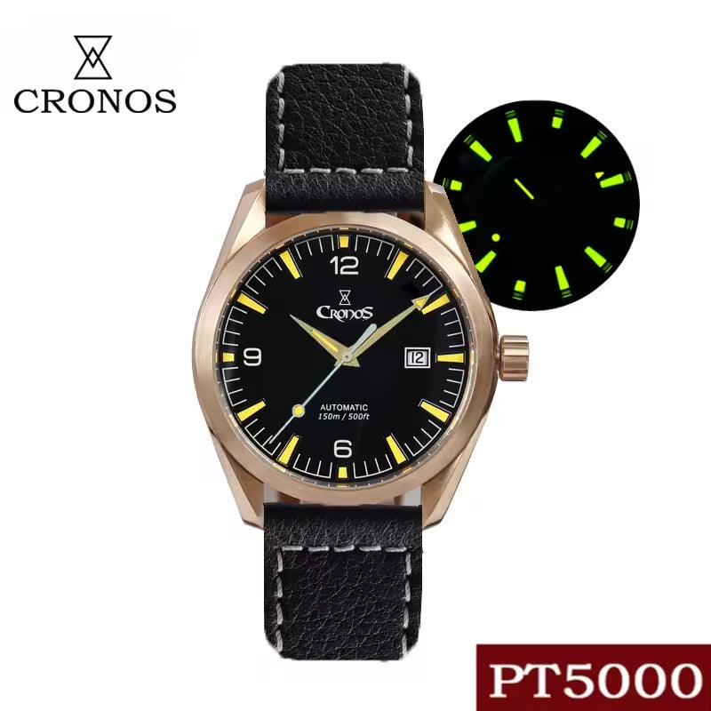 Cronos Men Bronze CuSn8 Automatic PT5000 Watch L6003