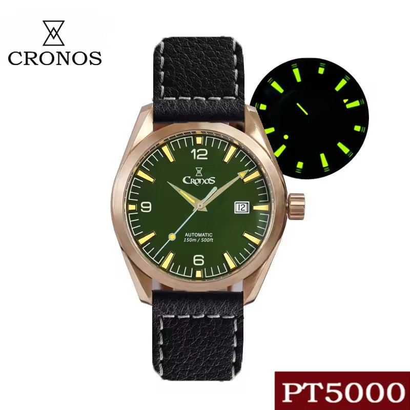 Cronos Men Bronze CuSn8 Automatic PT5000 Watch L6003