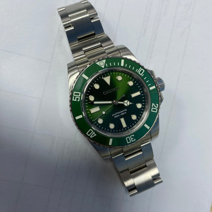 ★Pre-Own★Cronos No Date PT5000 Sub Diver Watch L6005-sunray green limited edition