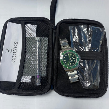 ★Pre-Own★Cronos No Date PT5000 Sub Diver Watch L6005-sunray green limited edition