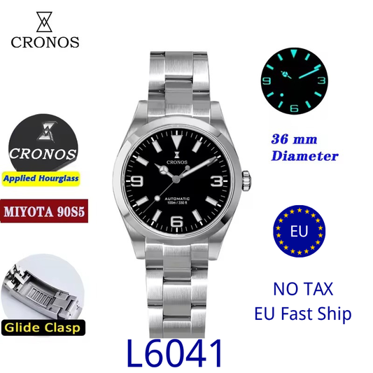 ★EU warehouse★Cronos 39mm EX Miyota 90S5 / PT5000 Dive Watch L6041