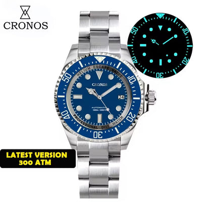 Cronos 44mm Sub Diver 2000 Meters Watch L6009M