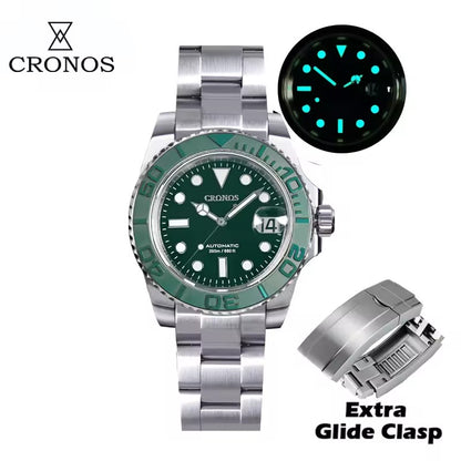 Cronos 2.5x Water Ghost Sub Dive Watch L6018 Fully Brushed Bracelet