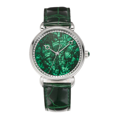 HUASUO 41mm ETA2892 Retro Jade Or Malachit Dial Mens Watches