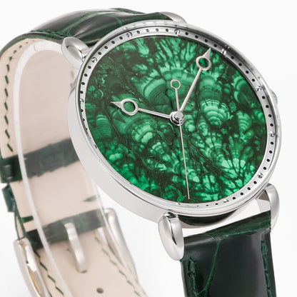 HUASUO 41mm ETA2892 Retro Jade Or Malachit Dial Mens Watches