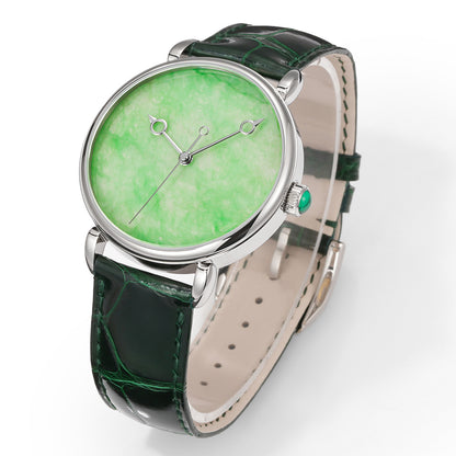 HUASUO 41mm ETA2892 Retro Jade Or Malachit Dial Mens Watches
